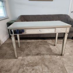MIRRORED DESK W/ DRAWER