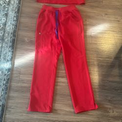 Red FIGS Scrubs Set 