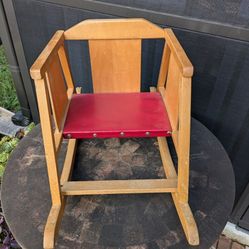 Vintage Wooden Child Rocker Chair