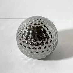4” Silver Ceramic Bumpy Decorative Ball | Home Decor Accent
