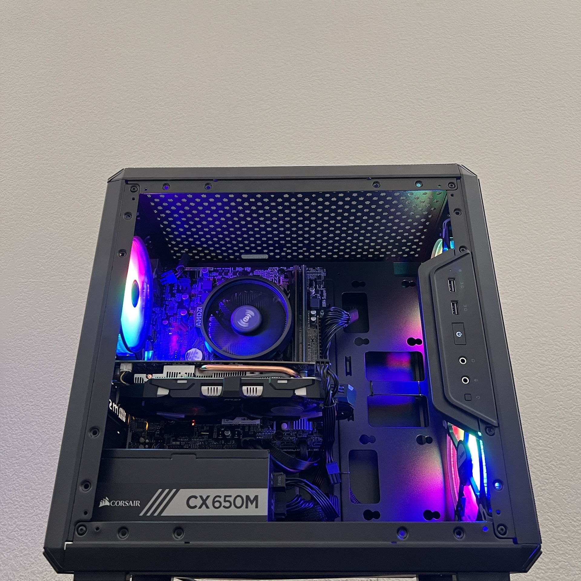 FAST Entry Level Custom Ryzen Gaming PC Computer (Ryzen 3 2200G, GTX 1060, 16GB RAM, 512GB NVMe + 1TB HDD)