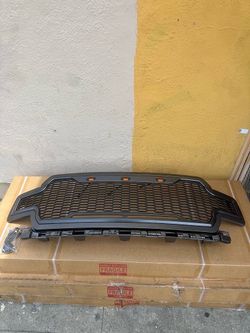 18-2019 Ford F150 ABS LED Metallic Charcoal Grey Front Bumper Mesh Grill