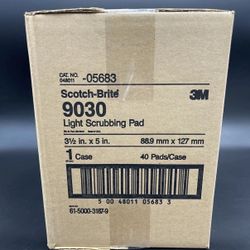 Scotch-Brite Light Duty Scrubbing Pad 9030 3.5 x 5 White 40Pads/Case New