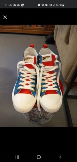 Superman and Levi’s shoes and Reebok steel toe work tennis