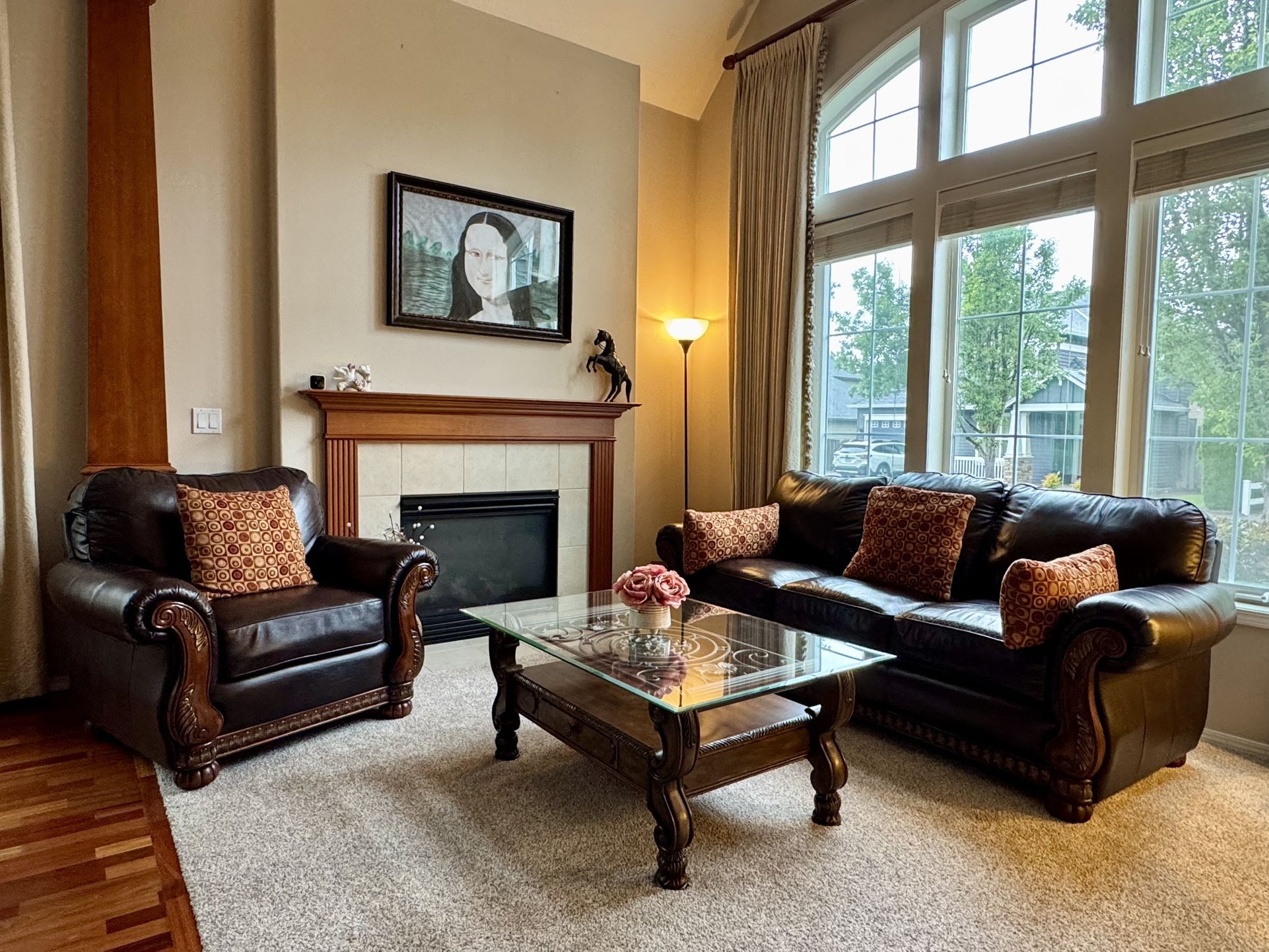 Leather Sofa & Loveseat, And Coffee Table & Side Table