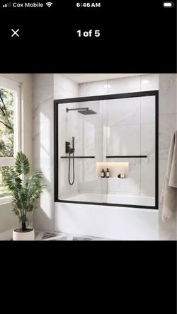 56 - 60 in. W x 58 in. H Double Sliding Framed Tub Door