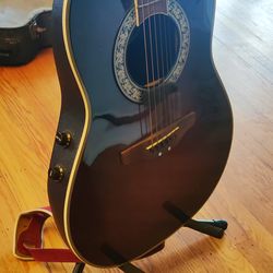 Acoustic electric guitar - Celebrity Ovation,  hard case, suede guitar strap