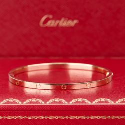 Cartier 18k Yellow Gold Small Love Bracelet Size 18