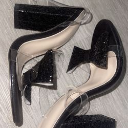 Black Bow Heels 
