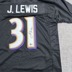 Jamal Lewis Signed Autograph Custom Jersey - Beckett Coa - Baltimore Ravens