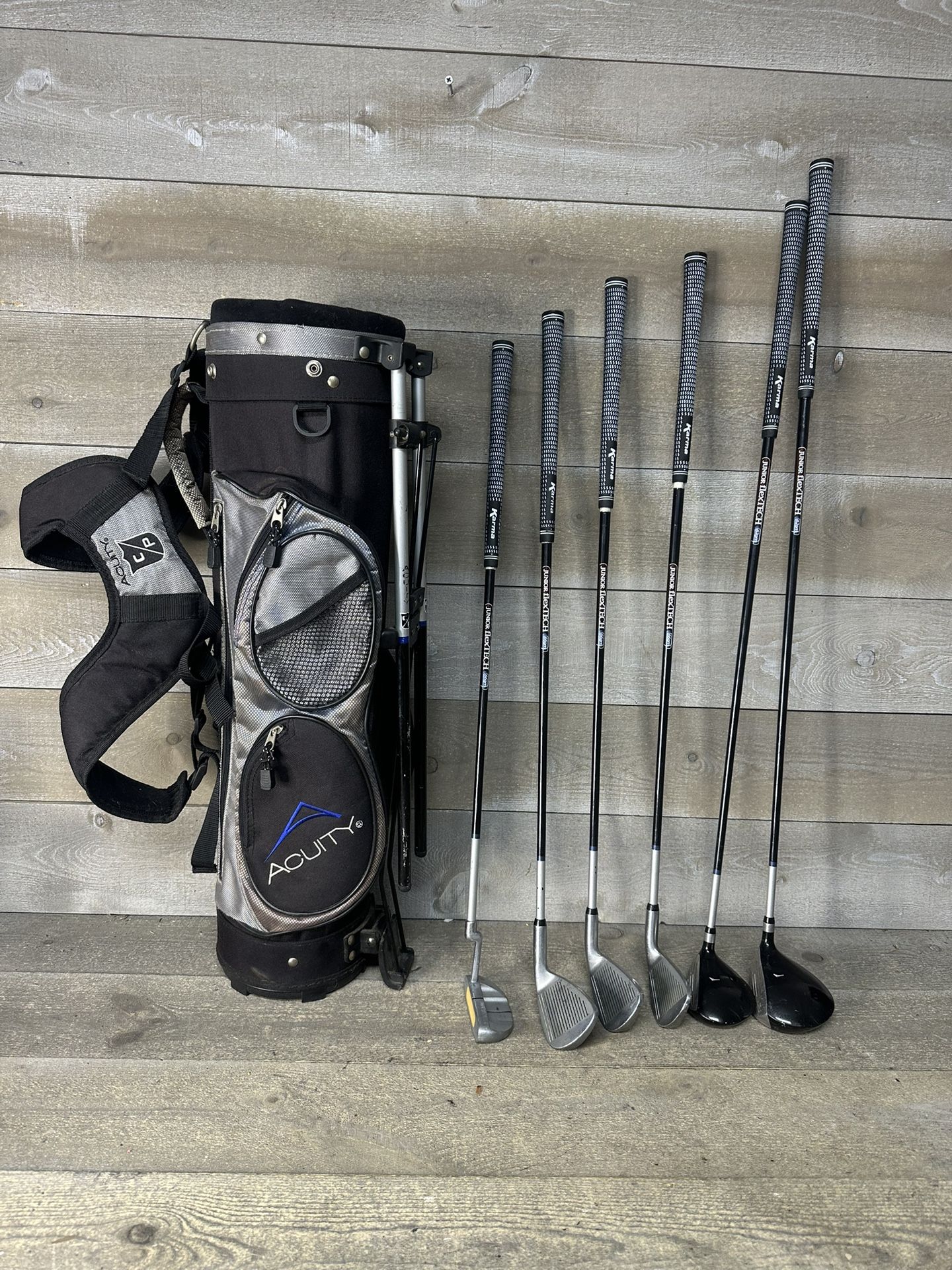 Acuity Cadet Pro Junior Golf Club Set Driver Irons Putter Bag Kids Youth LH 9-12