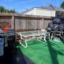 White Table With Glass Top $40