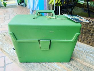 Avocado green vintage file storage