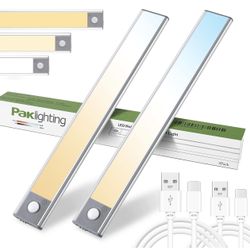 90 LED Under Cabinet Lights Motion Sensor,3 Color Temperature & Dimmable Closet Lights Wireless, 2200mAh Battery Type-C USB Rechargeable Under Counter