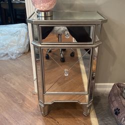 Silver Mirrored Cabinet/nightstand