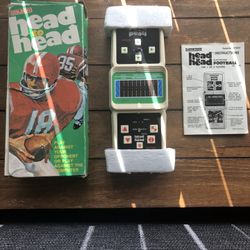Head To Head Football Coleco Handheld Electronic Game Vintage 