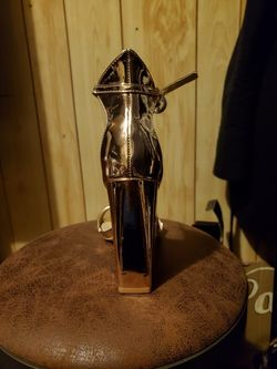 Gold FASHION nova strap heels