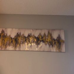 Bebe Wall Canvas Art Gold Frequency 