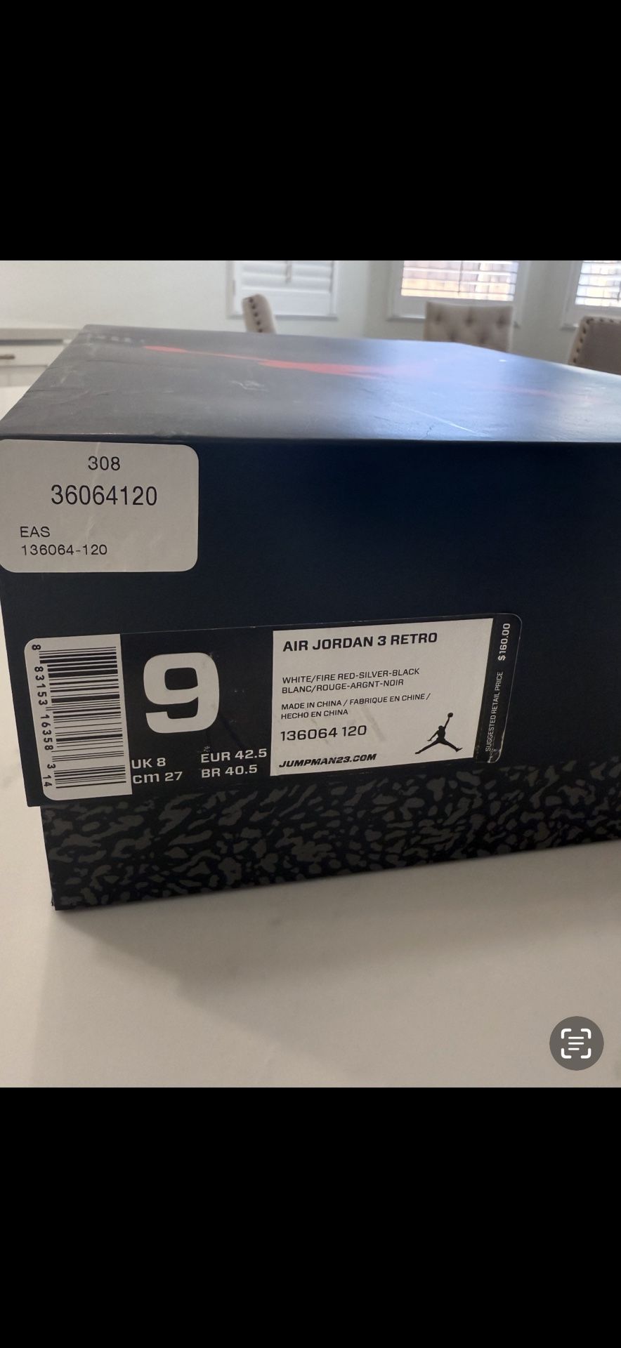 Jordan 3 fire red  $250