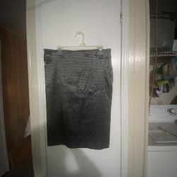 Silver Fancy Stretch Skirt Large