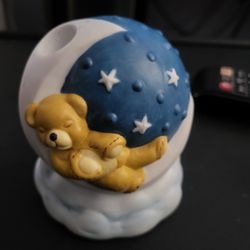 Teddy Bear On A Cresent Moon Night Light 