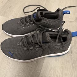 Grey White And Blue Puma Sneakers 
