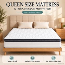 12 Inch Cooling Gel Memory Foam Mattress Queen Size Mattress in a Box