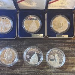 US Mint $1 Silver Commemorative Proof Coins 