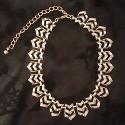 Vintage CORO Chevron Symbol Choker Necklace c1950-60