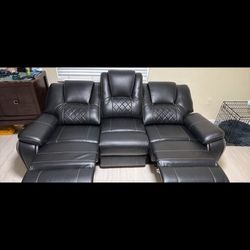 3 Seater Leather couch (power recliner) 