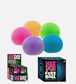 Nee Doh Fuzz Ball Solid Squish Sensory Squeeze Toy (Colors May Vary!!!) Single