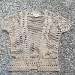 tan crochet cardigan 