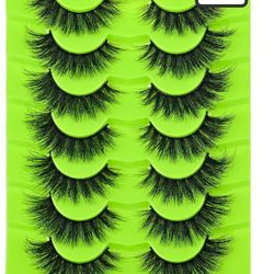 Mink Lashes Wispy False Eyelashes 3D Volume Strip Lashes 14mm Cat Eye Faux Mink Lashes 7 Pairs Fake Eyelash Multipack, by Kmilro