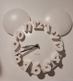White Mickey Mouse Wall Clock