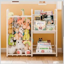 GRANNY SAYS 3-Tier Storage Organizer with Bookshelf, Elastic Cord Organizer for Books and Items, Space-Saving Storage Solution for Home, Living Room, 