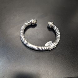 David Yurman Sterling Silver & 18kt Gold Dome/Cable Bracelet 7mm 