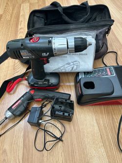 Craftsman li-ion cordless drill w/electric screwdriver and bag