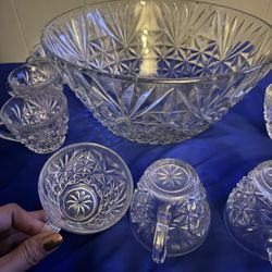 Party Starter Vintage MCM Anchor Hocking Arlington PUNCH BOWL SET
