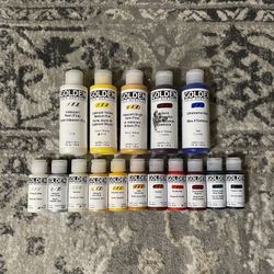 Golden Fluid Acrylics Paint Collection - Tones (16 Colors 4fl oz & 1fl oz bottles)
