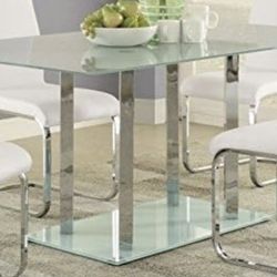 Geneva Contemporary Glass Dining Table