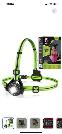 “New”Running “Head or chest”light with reflective vest