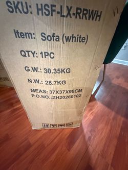 BRAND NEW White Corduroy Sectional Sofa