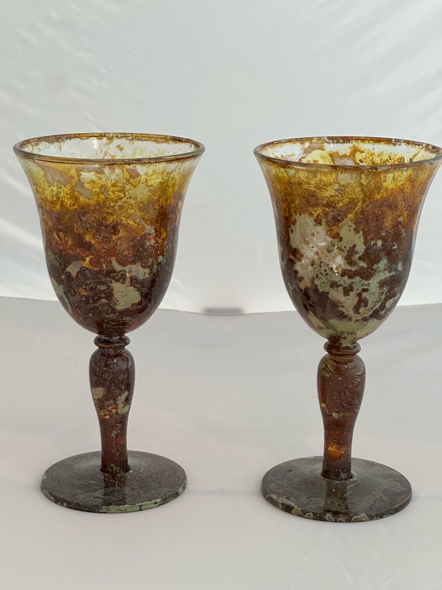 Vintage Polish glass goblets
