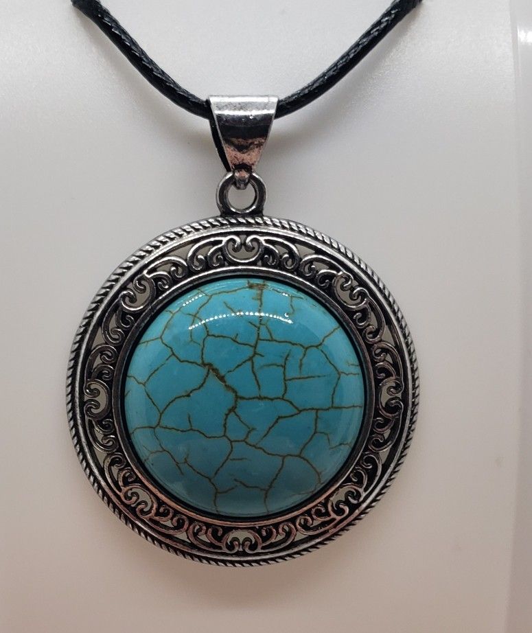 Turquoise Antique Silver Necklace