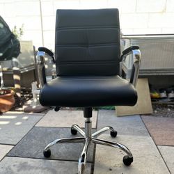 Executive Office Chair Ergonomic Swivel Black Faux Leather