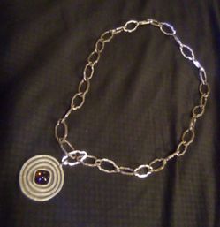 VINTAGE PEWTER( DESIGNER SIGNED) JORGEN JENSEN,PENDANT CHARM NECKLACE