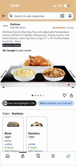 Chefman warming tray