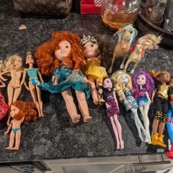 Barbies, Monster High, Disney Dolls All For $30