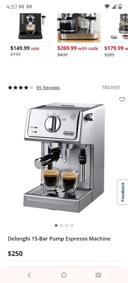 Brand New In Box DeLonghi Espresso& Cappuccino Machine