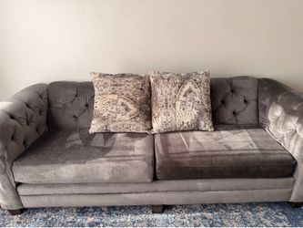 Elegant Velvet-Style Couch in Great Condition